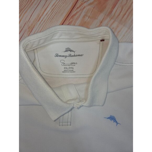 Tommy Bahama White Polo Shirt 2XL Mens 100% Pima Cotton - Picture 5 of 7